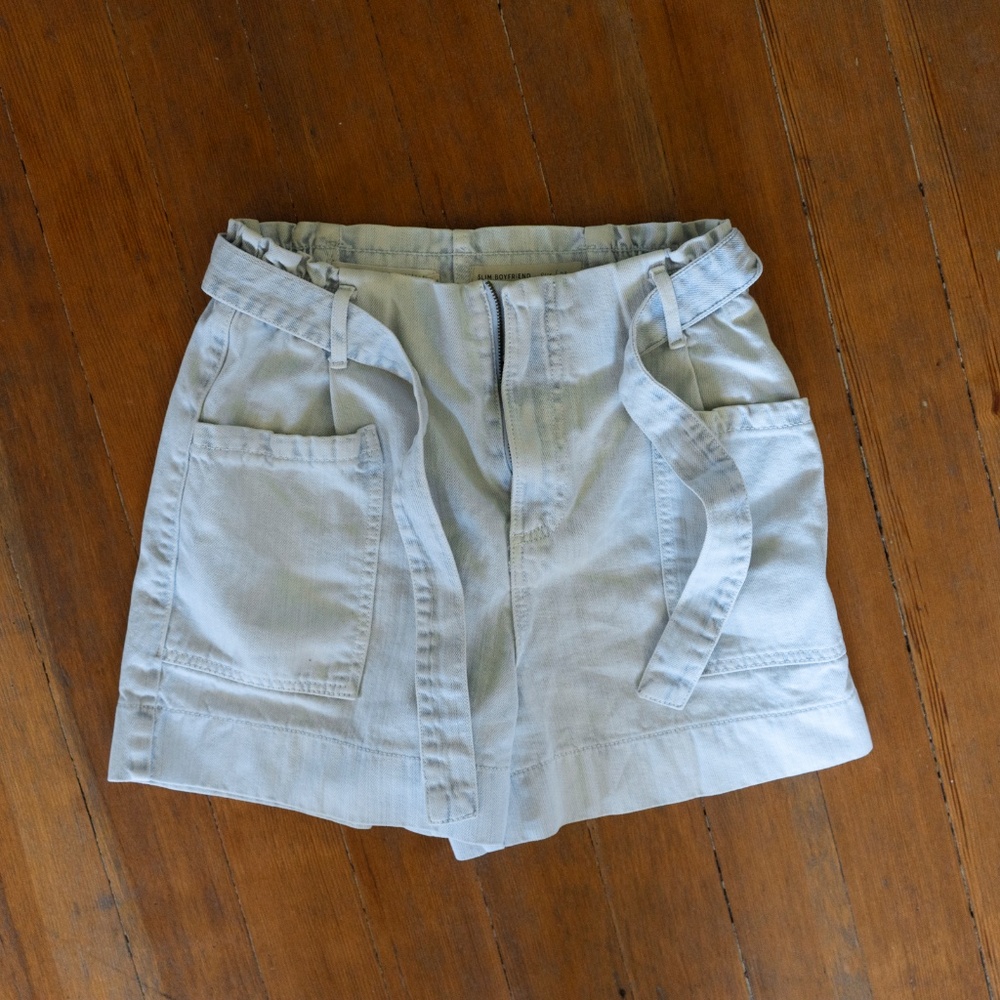 Anthropologie Pilcro Ultra High Rise Paperbag Slim Boyfriend Denim Shorts